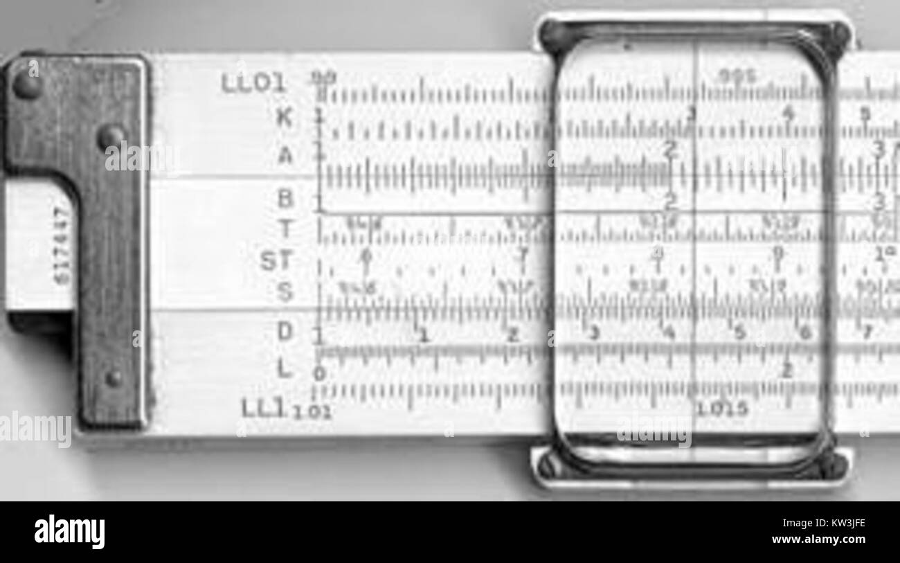 Slide rule scales front Stock Photo
