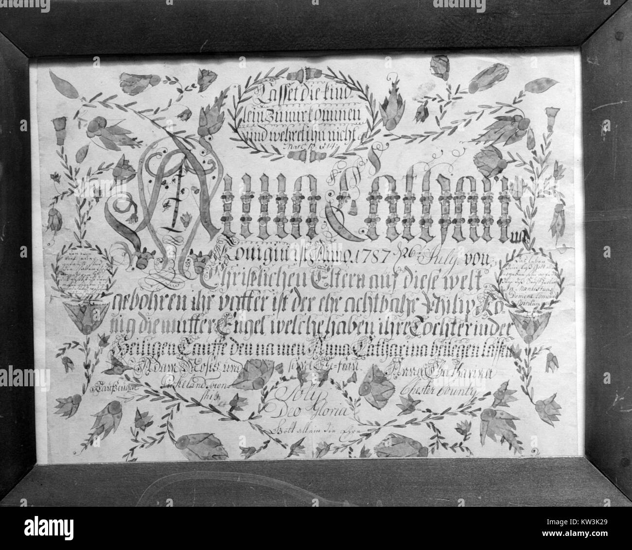 Birth and Baptismal Certificate MET 97419 Stock Photo Alamy