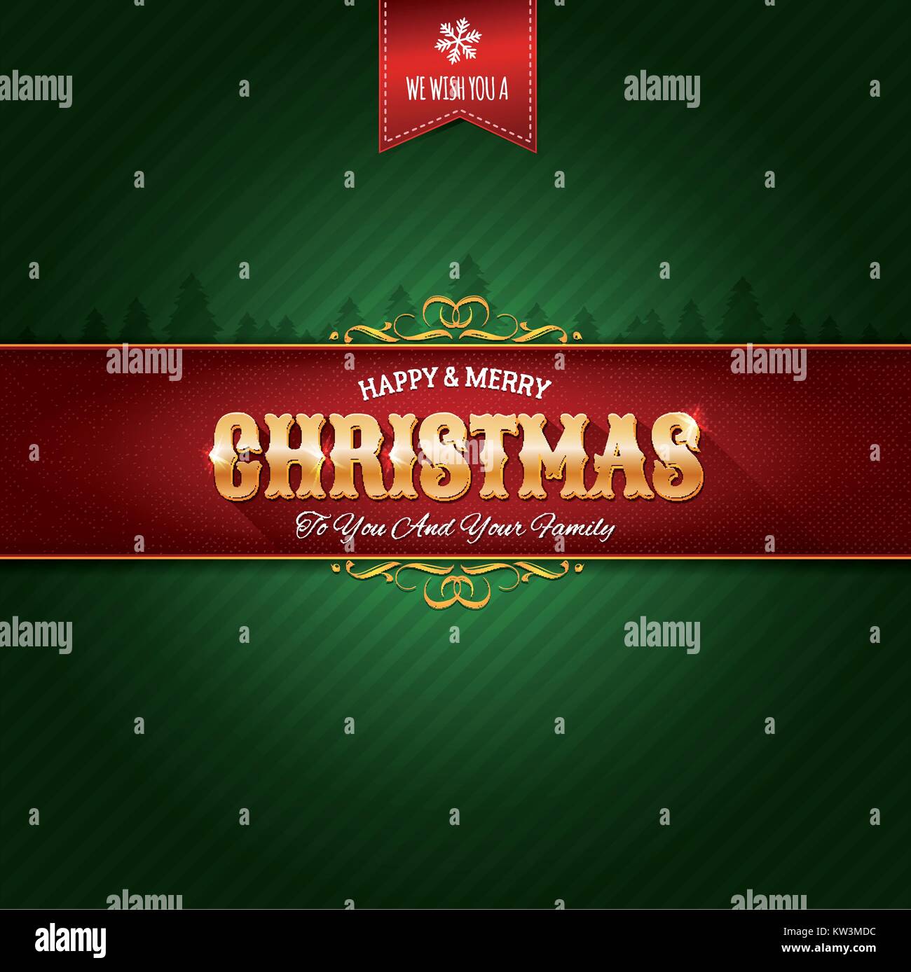 Illustration of a retro christmas design background, with red ribbon ...