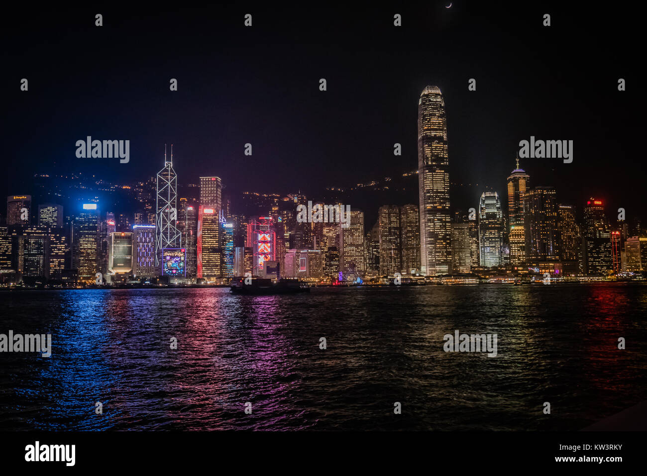 hong kong nightscape skyline Stock Photo