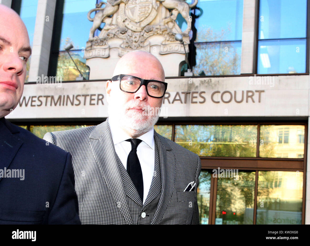 Gary Goldsmith turns up to court for sentencing charged with domestic