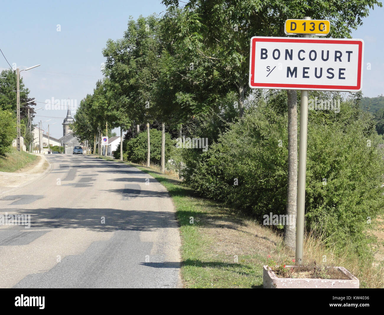 Boncourt sur Meuse (Meuse) city limit sign Stock Photo Alamy