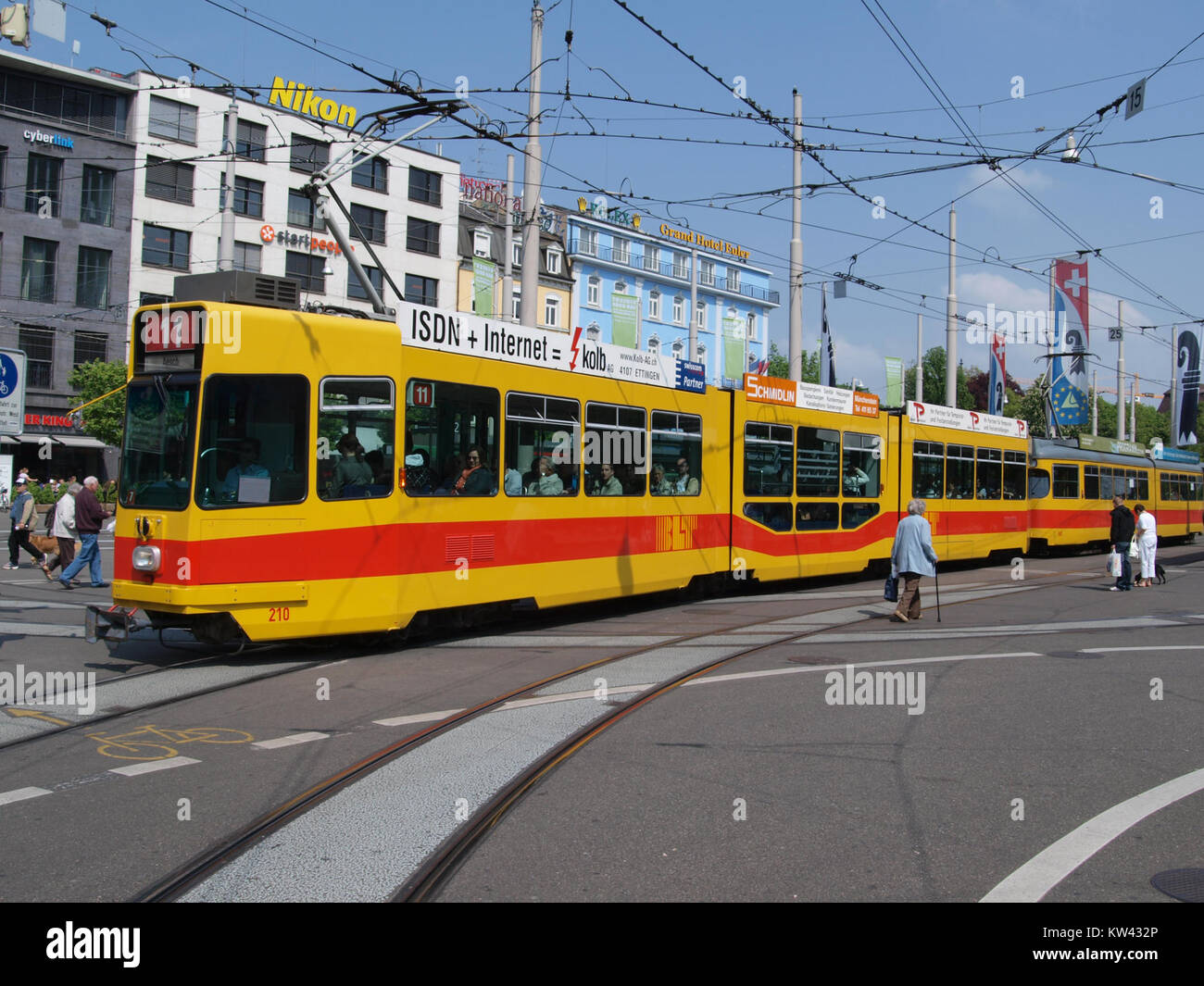 BLT Tram car 210, line 11 towards Aesch at Basel, Switzerland Stock Photo -  Alamy