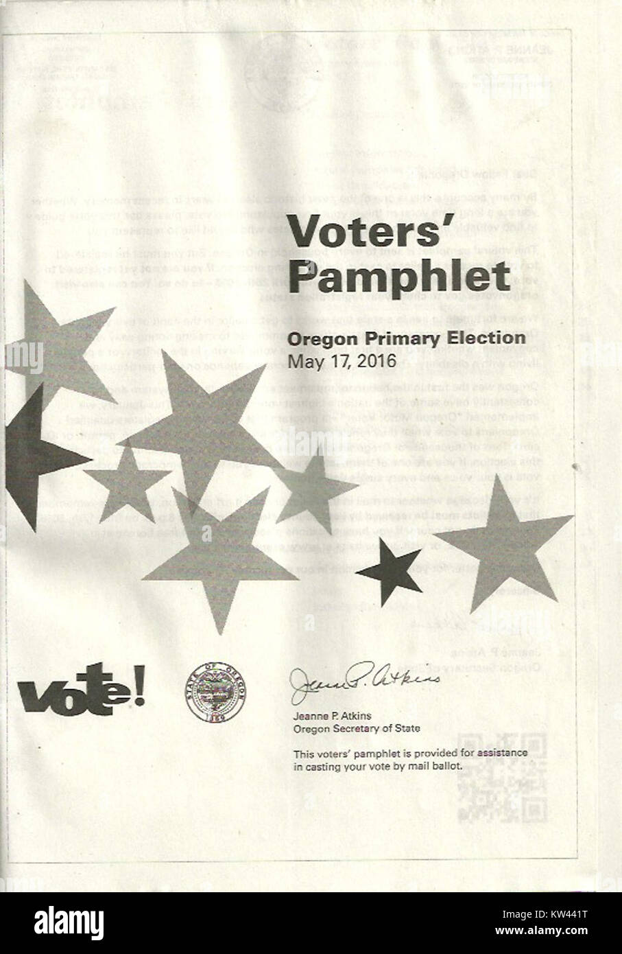 Oregon Voters' Pamphlet Stock Photo Alamy
