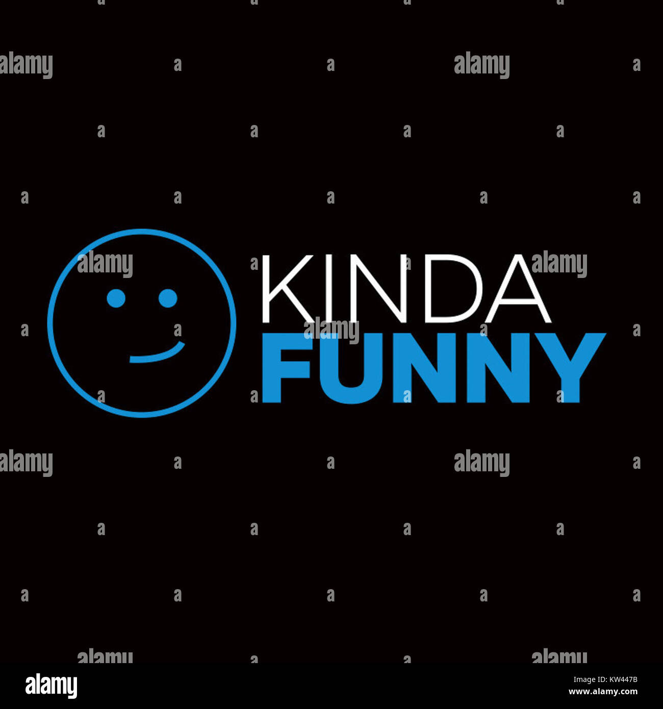 Kinda Funny logo on black Stock Photo - Alamy