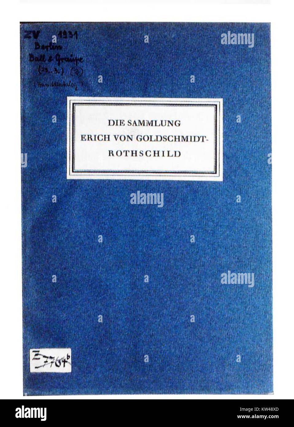 The 1931 Paul Graupe Auction Catalog for the Goldschmidt Rothschild collection is a key historical document detailing the auction of significant art and antique pieces from the Rothschild family. Stock Photo