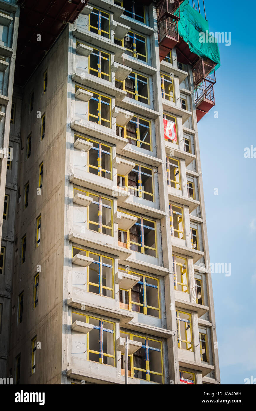 hong kong apartment construction site Stock Photo