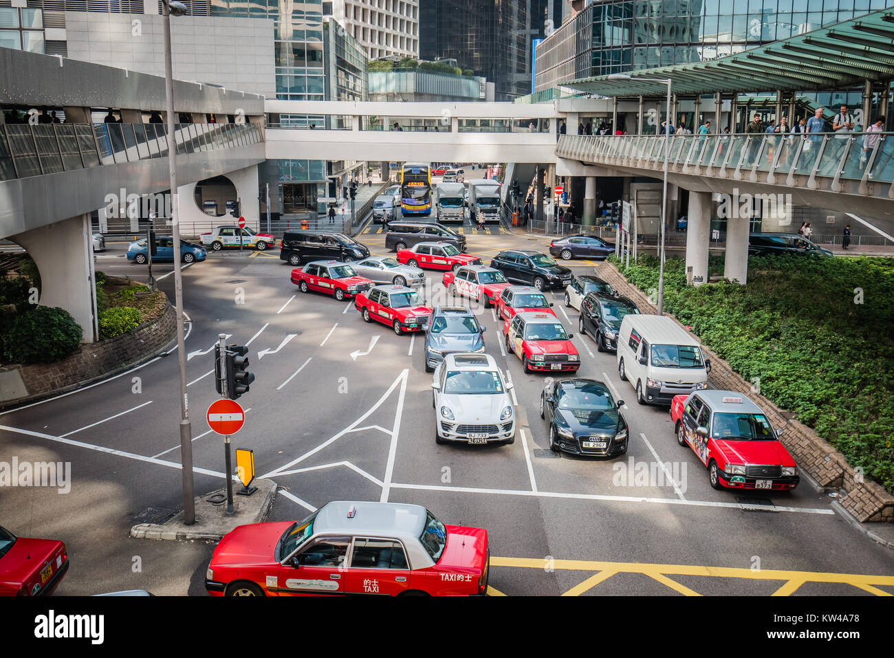 hong kong traffic congestion Stock Photo