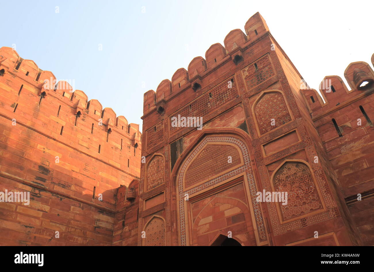 Amar Singh gate Agra fort historical architecture Agra India Stock Photo