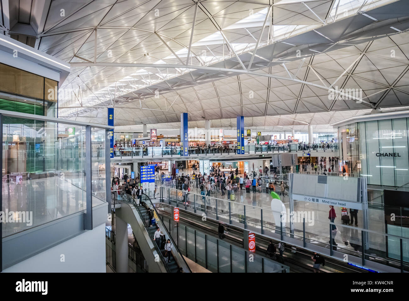 hong kong airport departure hall Stock Photo