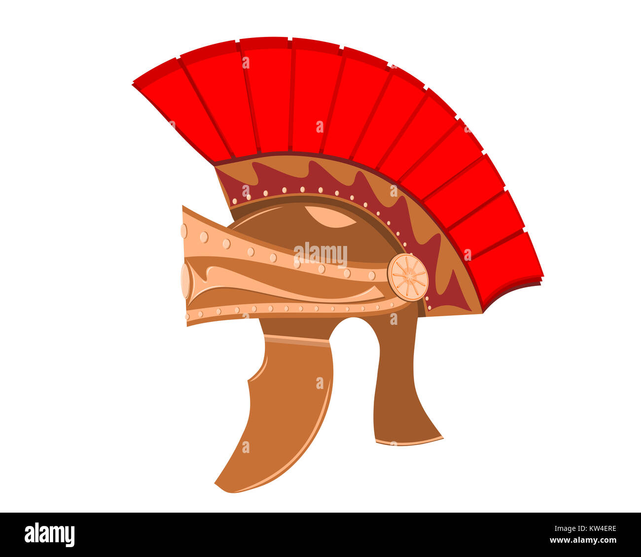 Ancient roman helmet of type galea generic illustration Stock Photo