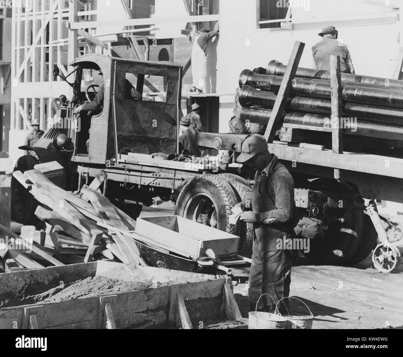 Emergency defense office construction work, Washington, DC, 1941. From the New York Public Library. Stock Photo