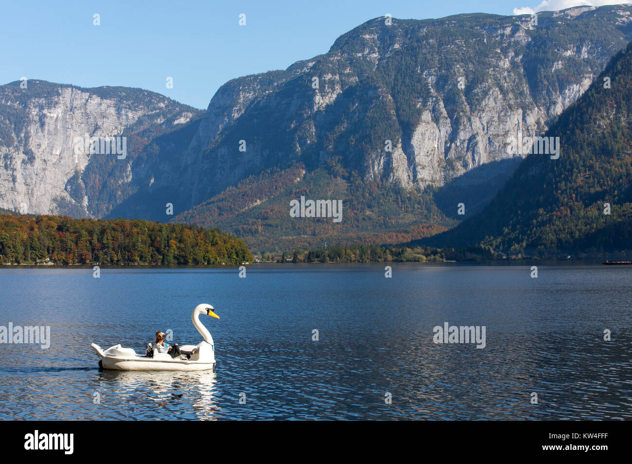 Lake Hallstatt, Upper Austria district, Salzkammergut, part of the Alps
