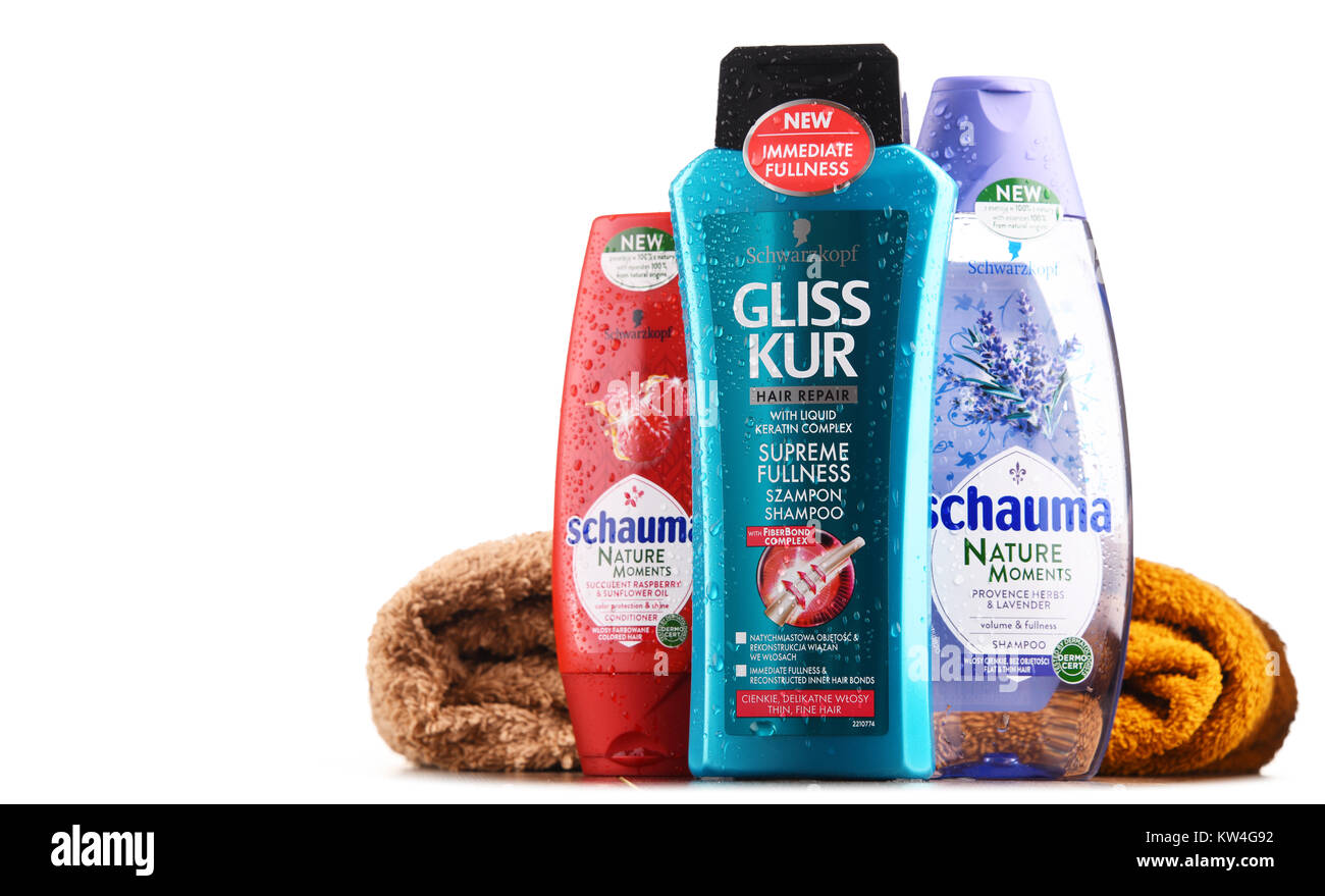 POZNAN, POLAND - DEC 7, 2017: Bottles of Schwarzkopf products, popular  brand of first liquid shampoo developed by German chemist Hans Schwarzkopf  in 1 Stock Photo - Alamy