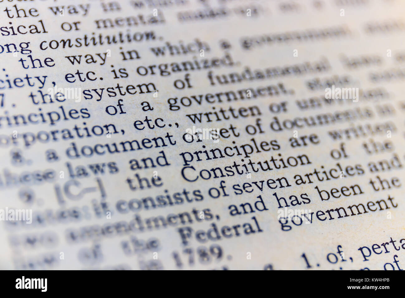 Constitution dictionary definition closeup II Stock Photo Alamy