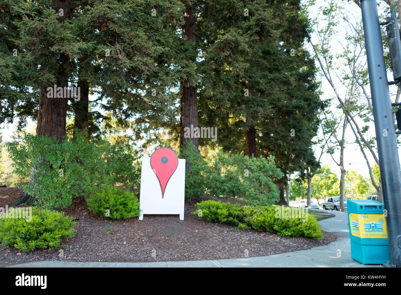 Life-sized representation of the iconic red pin from the Google Maps ...