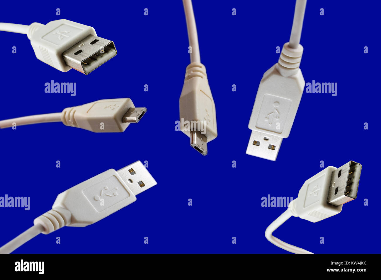 Usb cables - Cord - Wire - Data cable Stock Photo