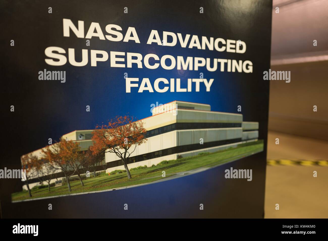 Display for NASA Advanced Supercomputing Facility, at NASA Ames Exploration Center, a visitor center at the NASA Ames Research Center campus in the Silicon Valley town of Palo Alto, California, August 25, 2016. Stock Photo