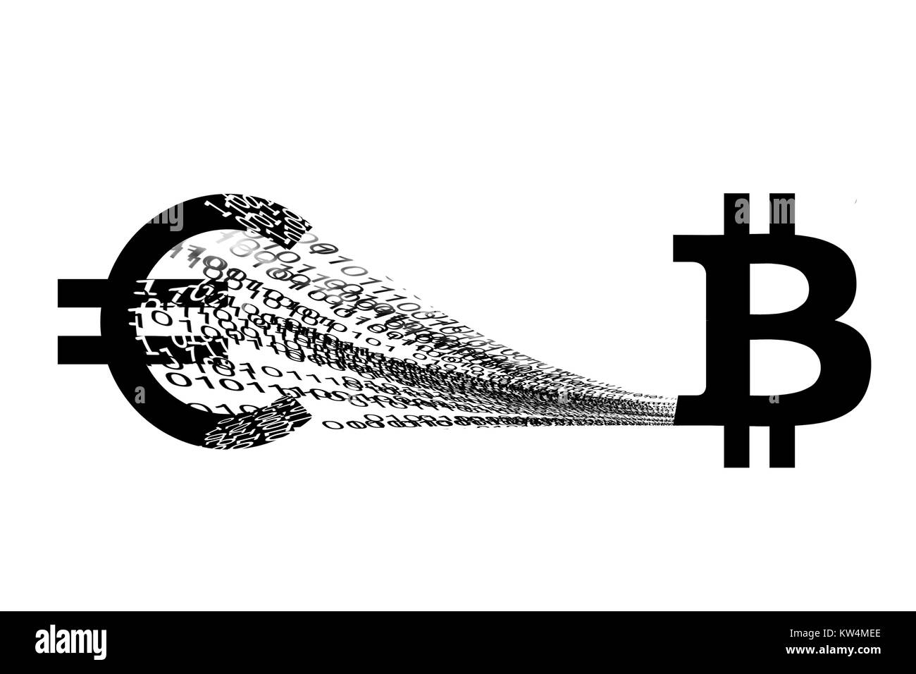 Euro Versus Bitcoin Euro In Digitalisation Process Stock Photo Alamy
