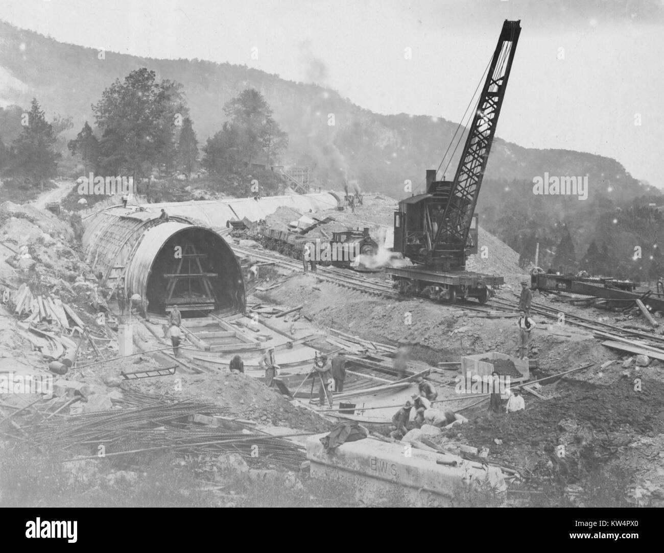 Wallkill North cutandcover, typical sidehill construction, New York