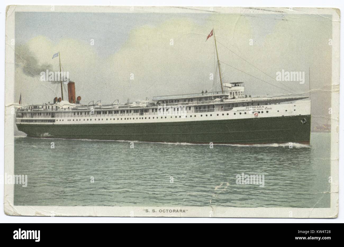 SS' Octorara of anchor line, the great lakes marine division of the Pennsylvania railroad, 1914. From the New York Public Library. () Stock Photo