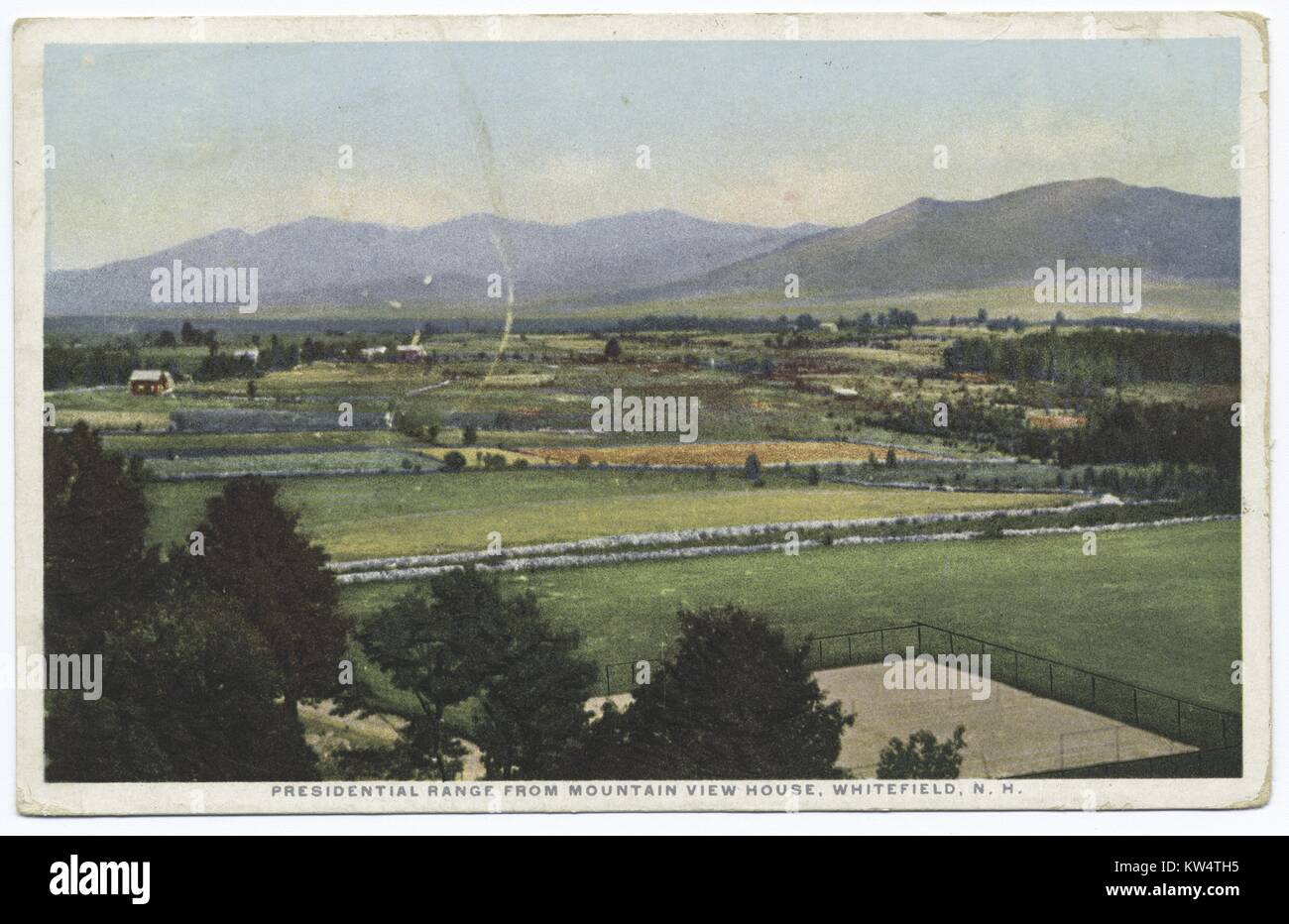 Postcard of the Presidential Range as seen from Mountain View House