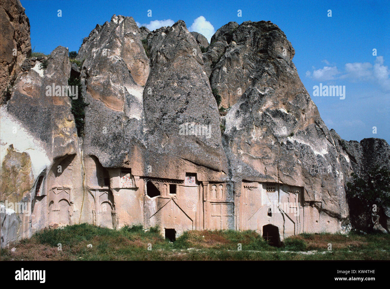 Rock-Cut Byzantine Cave Monastery, or Hallaç Monastery, c11th, near Ortahisar, Cappadocia, Turkey Stock Photo