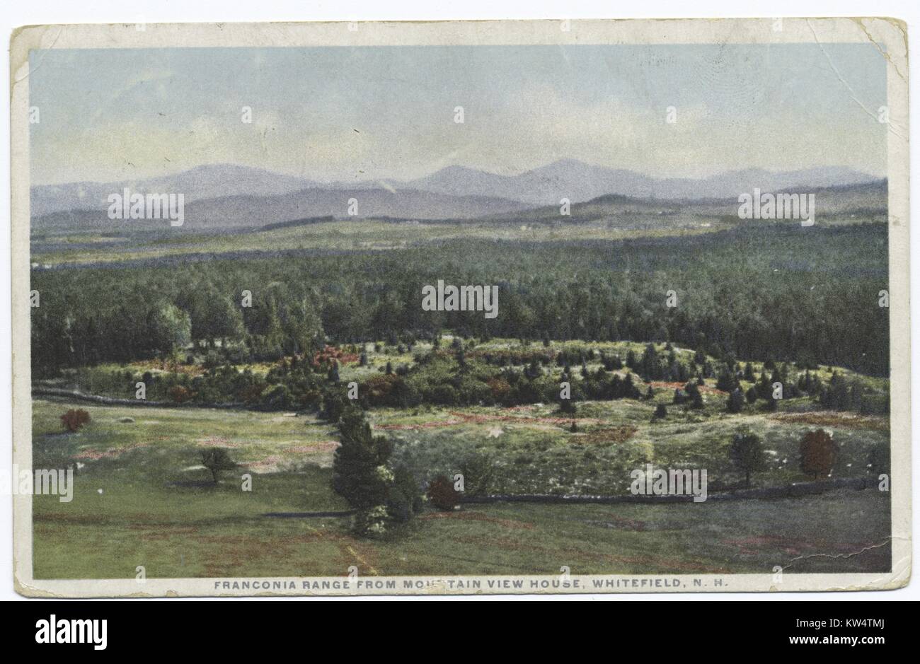Postcard of the Franconia Range as seen from Mountain View House