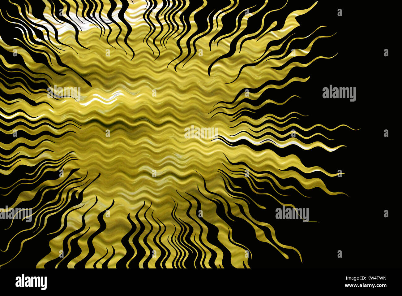 Abstract splash of gold on a black background Stock Photo