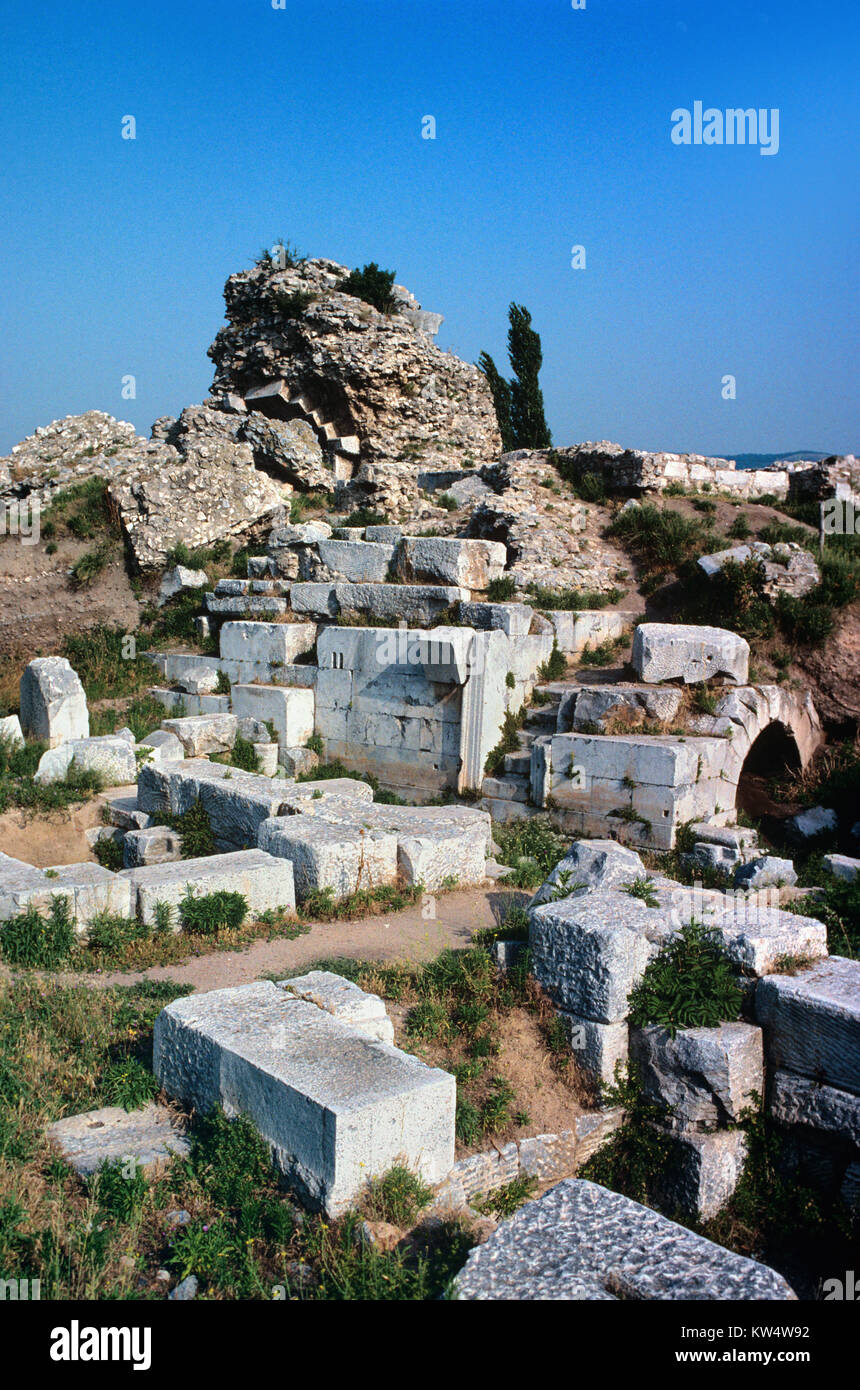 Remains of the Roman Theatre or Theater Iznik Turkey Stock Photo