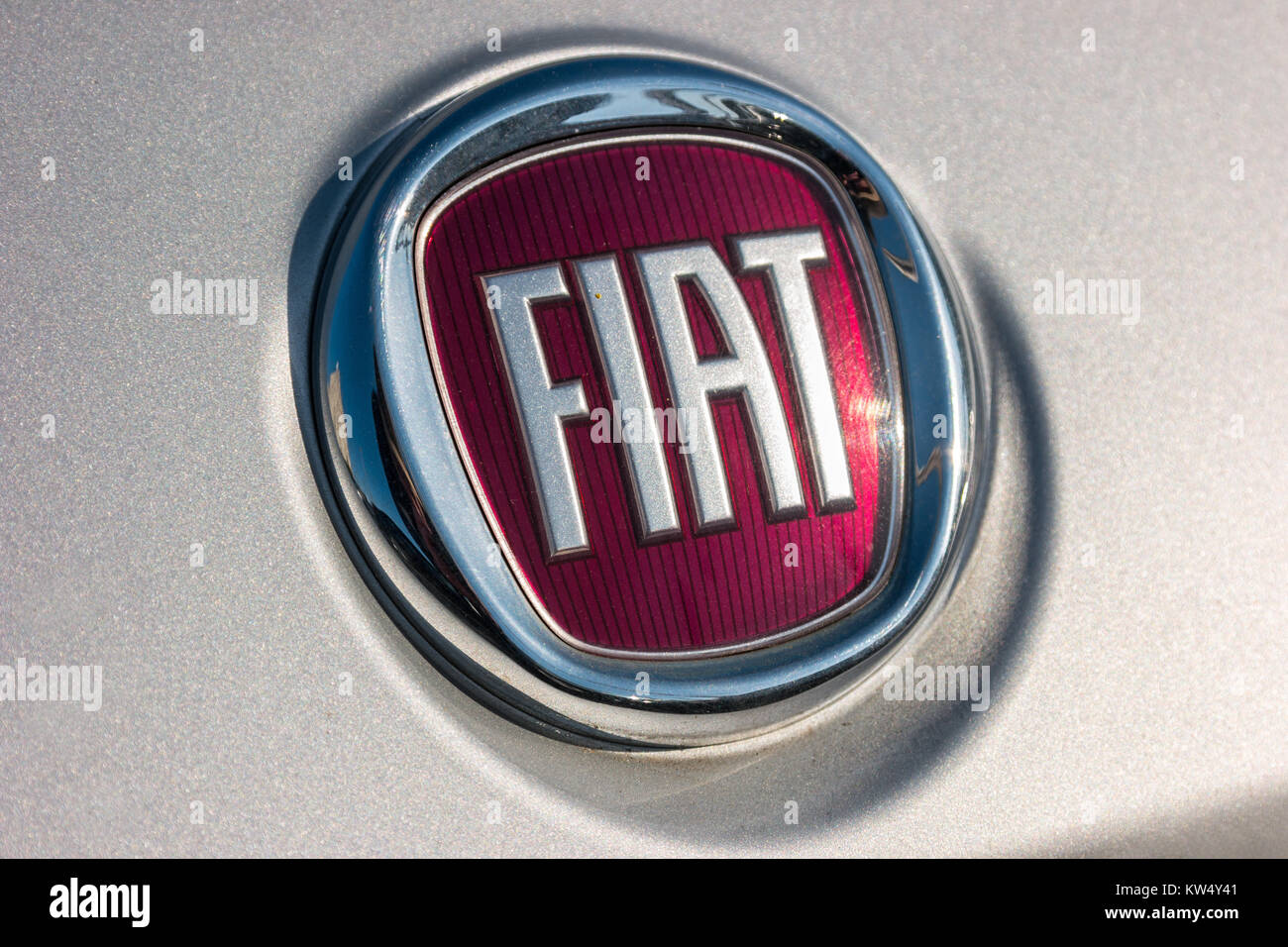 Logo logotype Of car. Fiat is an Italian-American multinational automobile manufacturer.It is the world's seventh-largest auto maker. Stock Photo