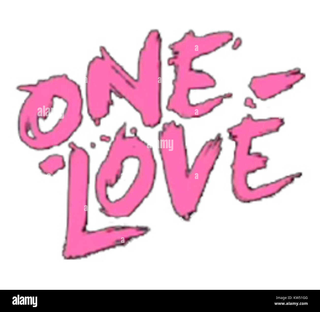 The One Love logo, without background, is a symbol representing unity and love, often used in various social and cultural movements worldwide to promote peace and solidarity. Stock Photo