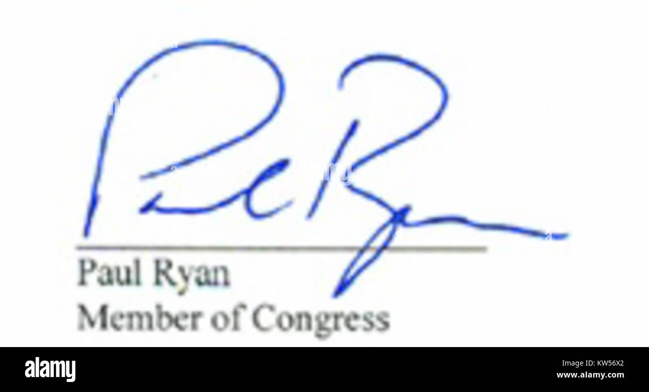 Paul Ryan Signature Stock Photo - Alamy
