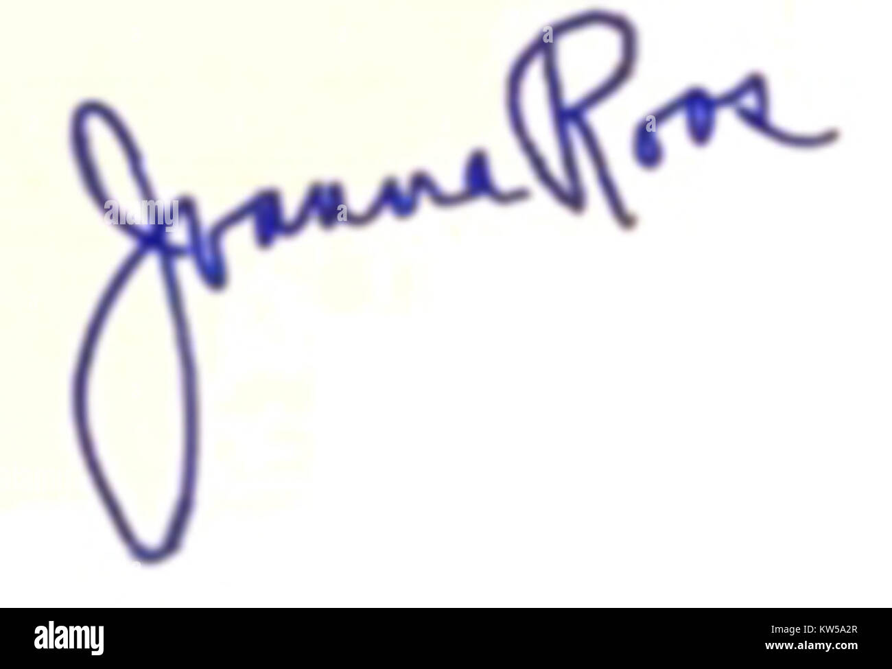 The signature of Joanna Roos, a notable actress and performer, from ...