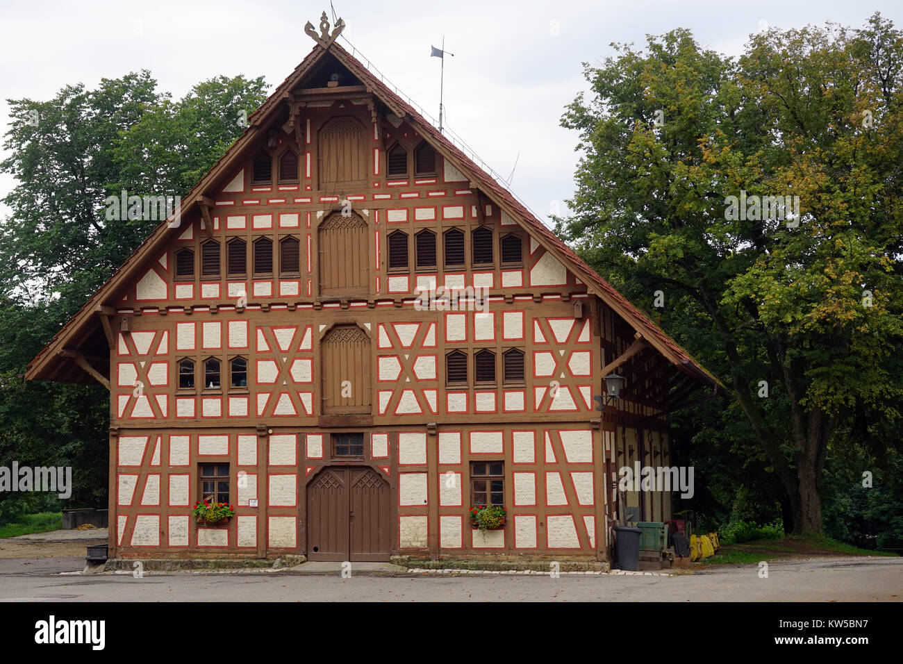 ST JOHANN, GERMANY - CIRCA AUGUST 2015 Old fachwerk house Stock Photo