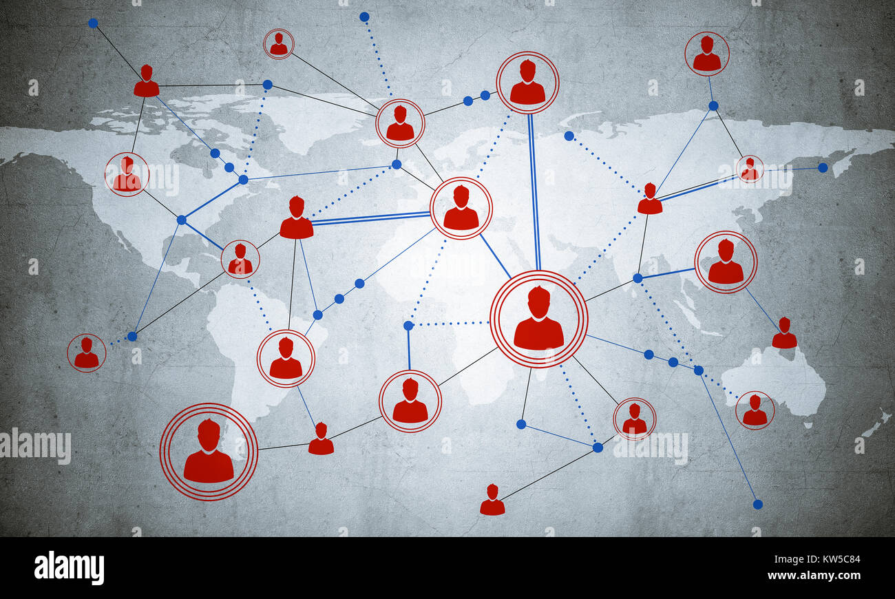 Background image with social connection and networking concept on ...
