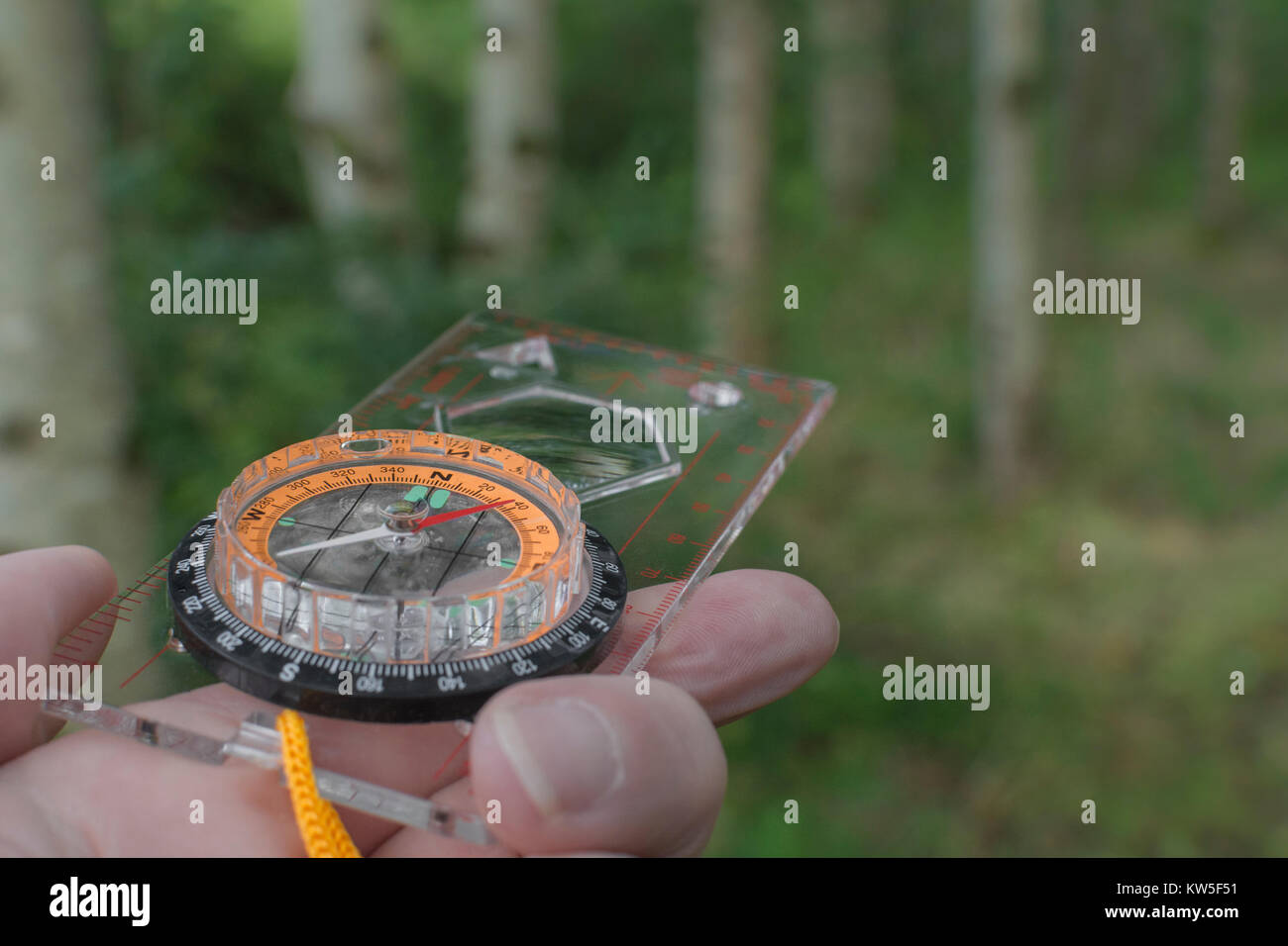 Orienteering compass metaphor for business 'direction', navigation