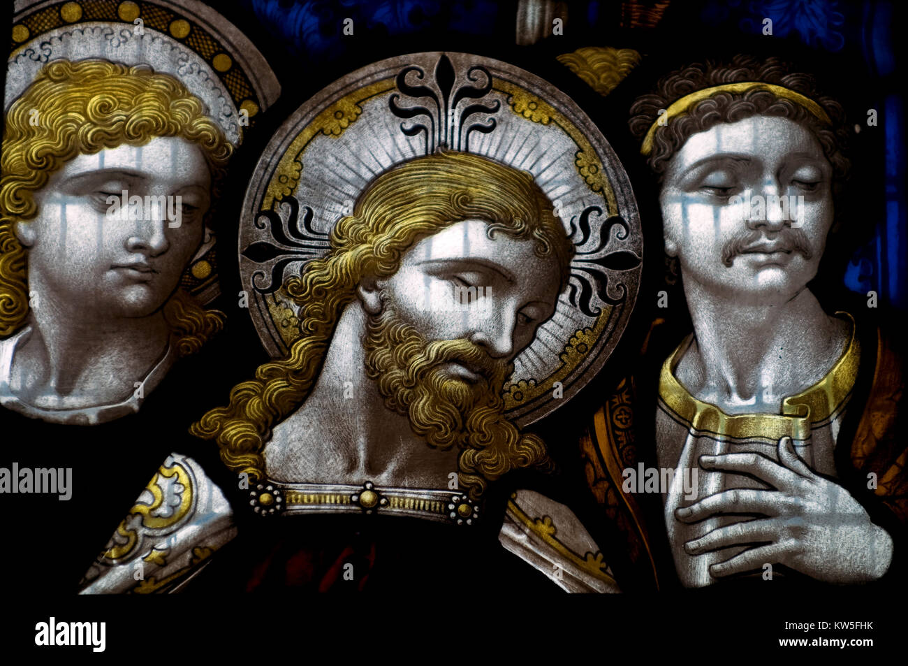 Lord Jesus Christ in stained glass Stock Photo