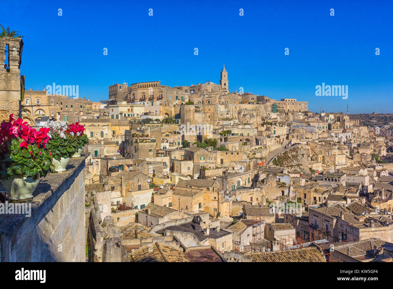 Matera, Italy: landscape of the old town (sassi di Matera) Stock Photo