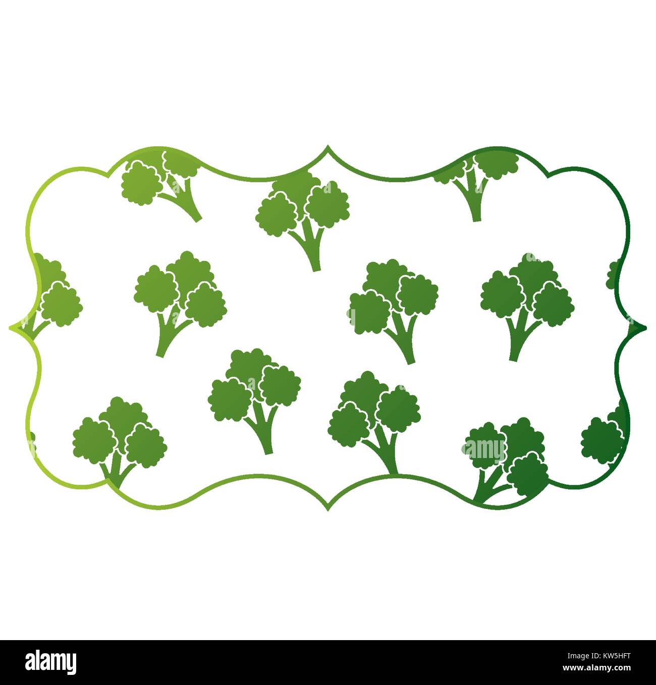 frame with broccoli pattern background vector illustration design Stock ...