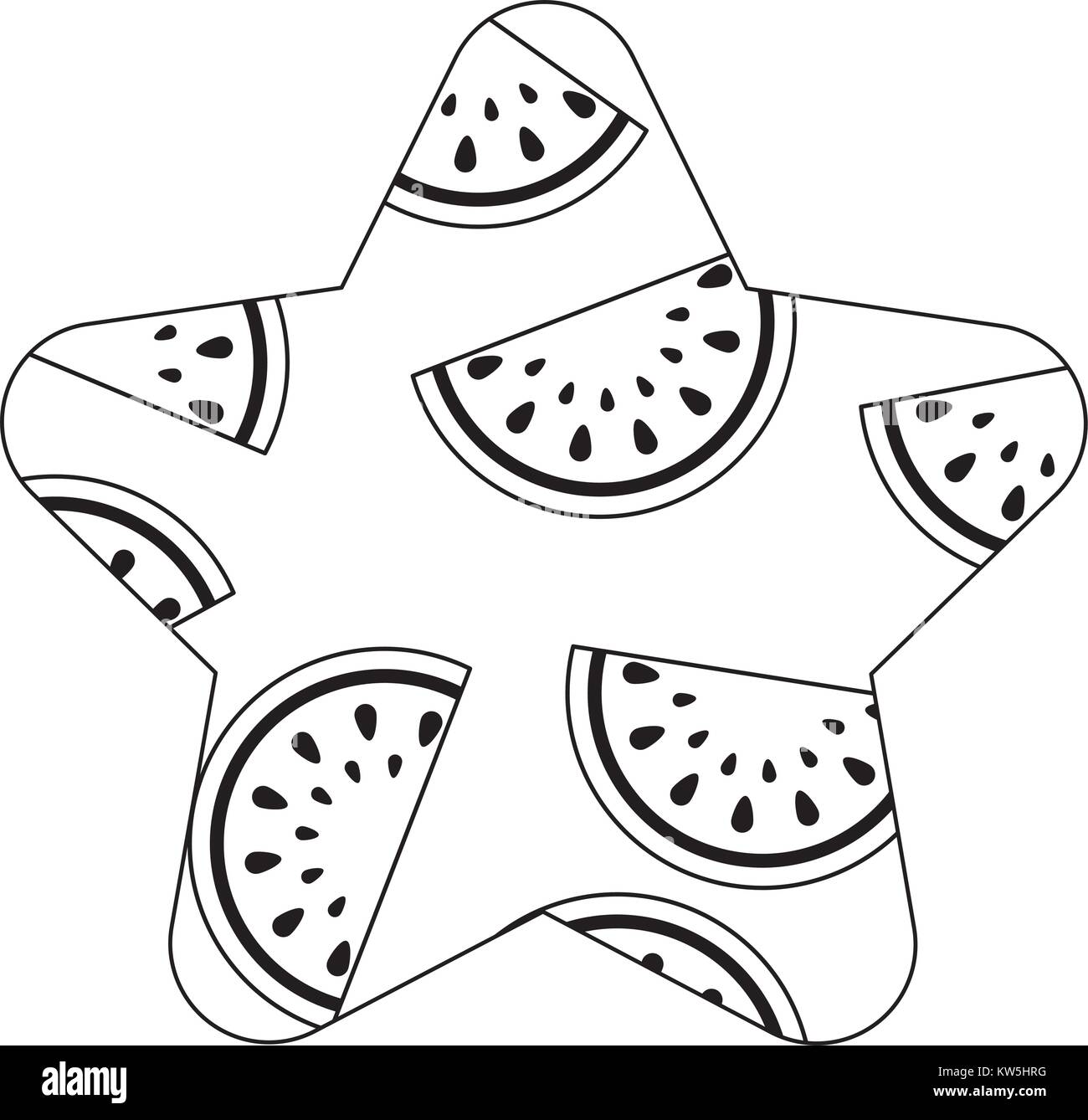 seamless pattern watermelon fruit fresh food vector illustration Stock ...