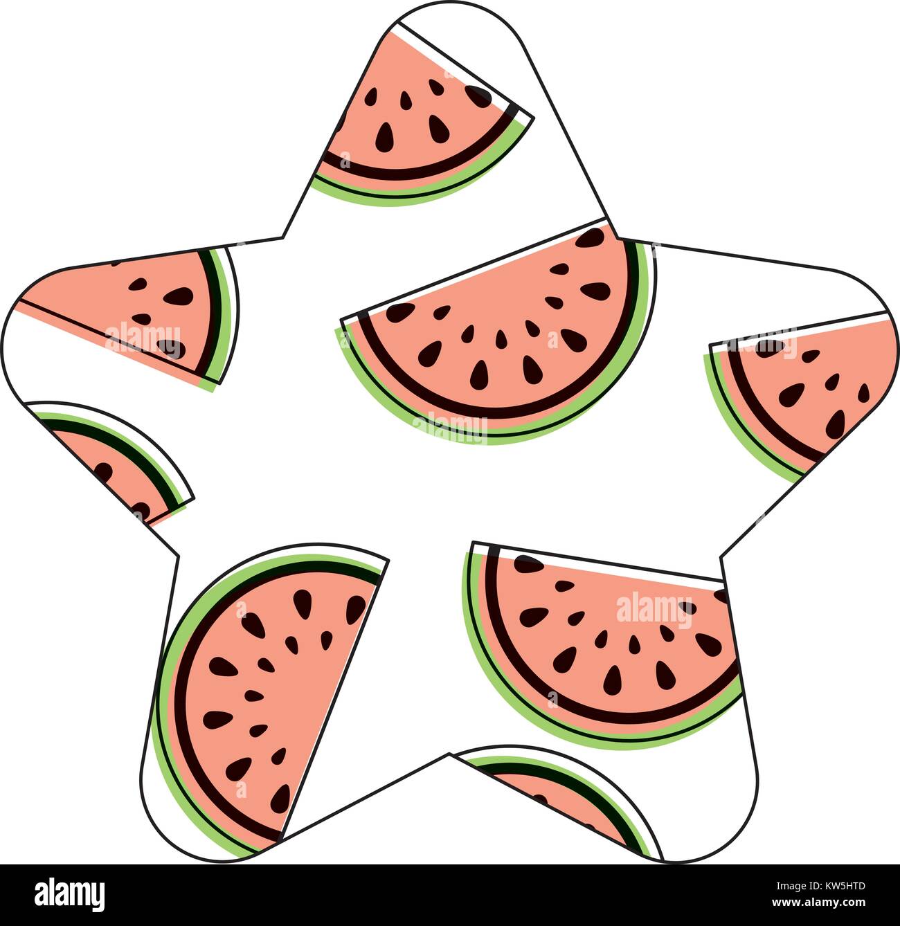 seamless pattern watermelon fruit fresh food vector illustration Stock ...