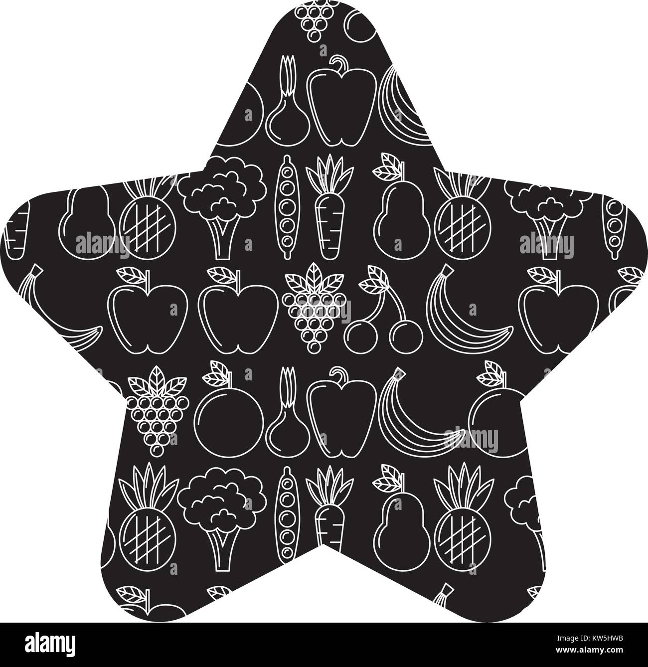 vegetables and fruits fresh food seamless pattern vector illustration ...
