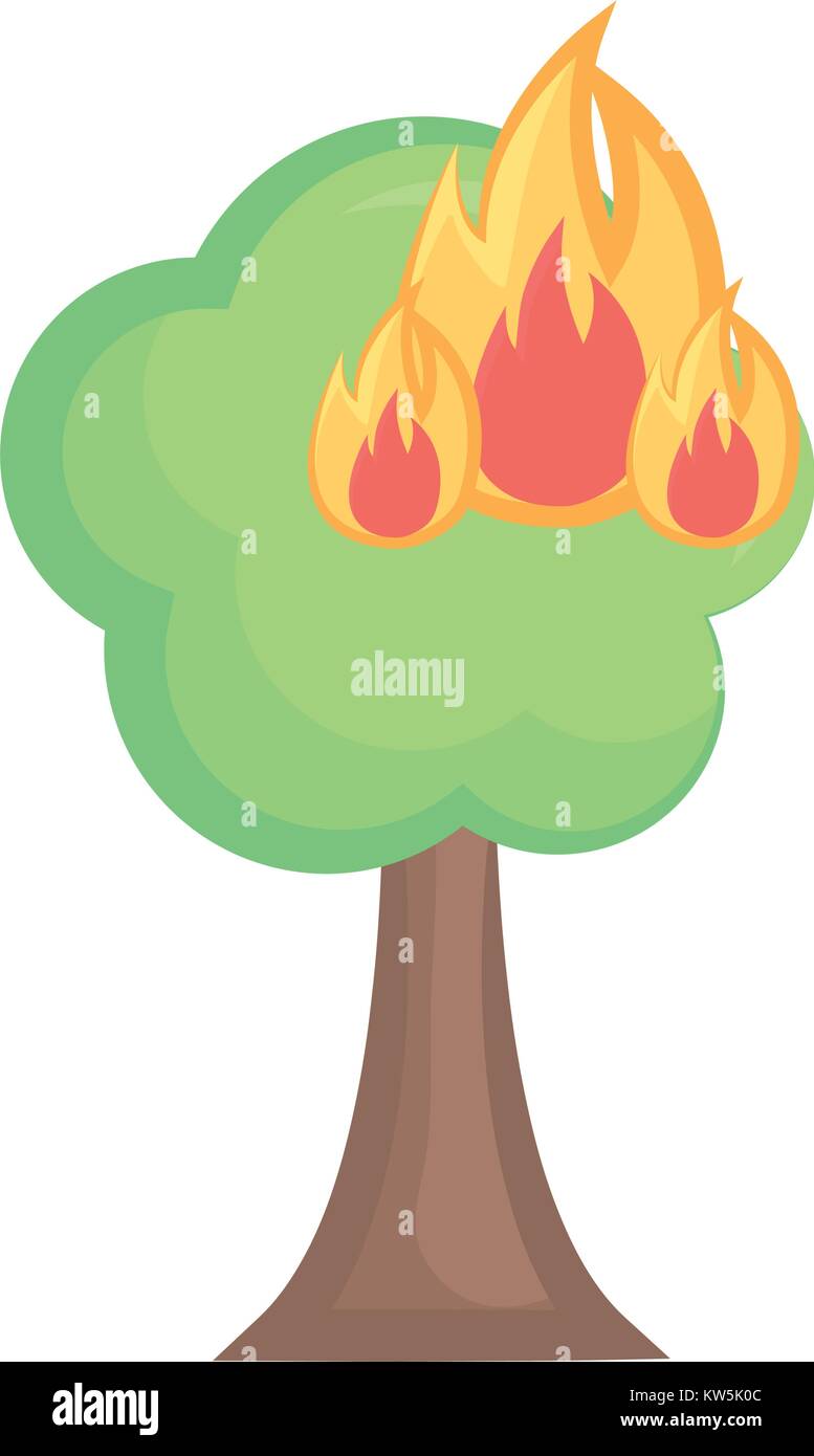 Burning tree cartoon Stock Vector Image & Art Alamy