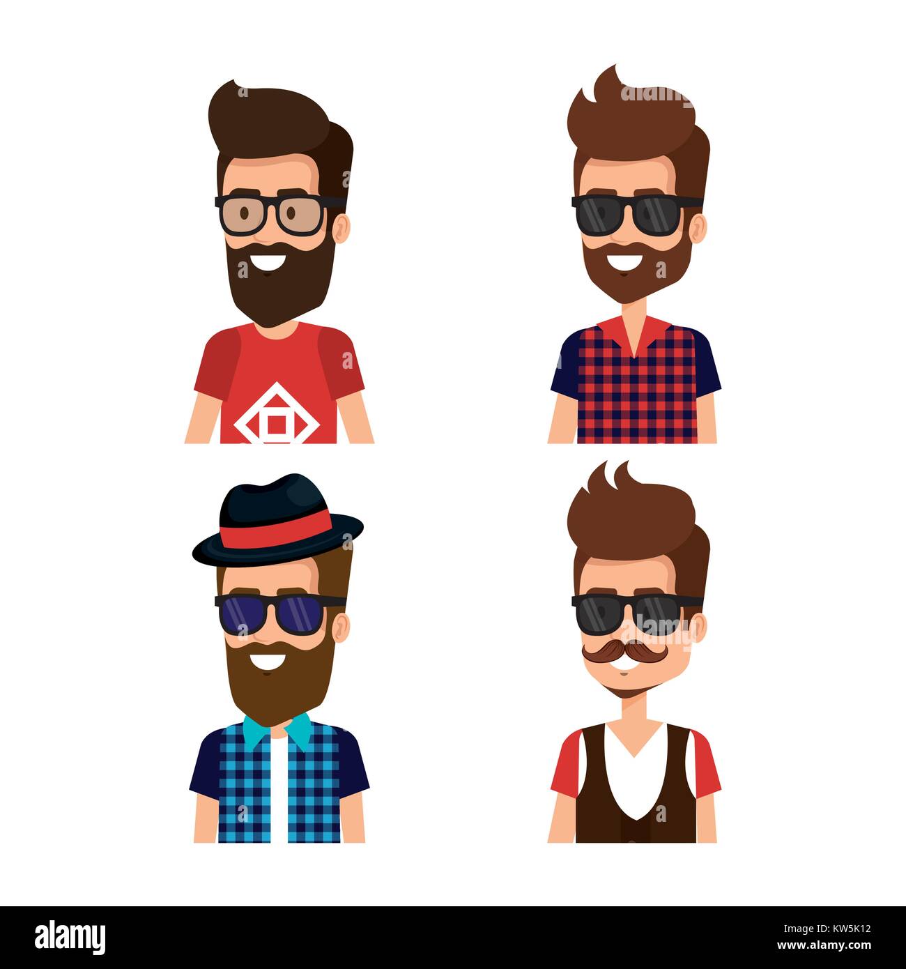 hipster style group of avatars Stock Vector Image & Art - Alamy