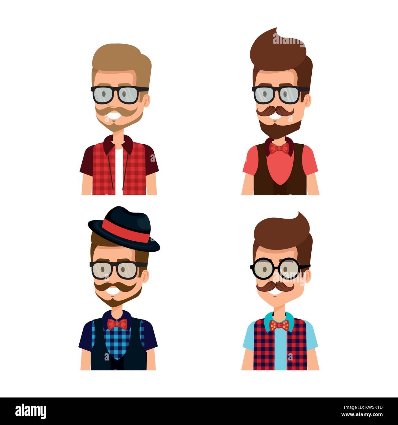 hipster style group of avatars Stock Vector Image & Art - Alamy