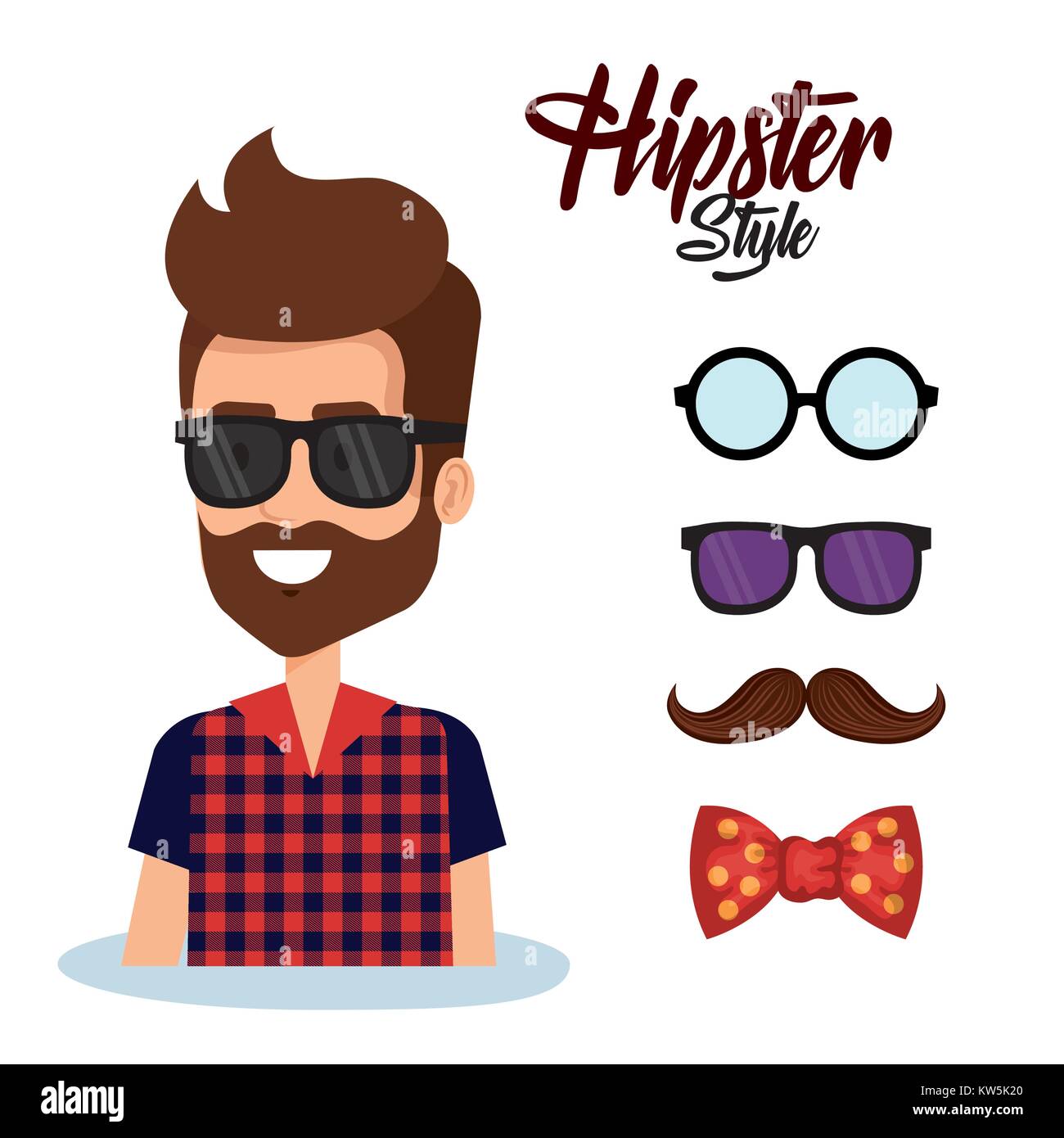 hipster style avatar with accessories Stock Vector Image & Art - Alamy
