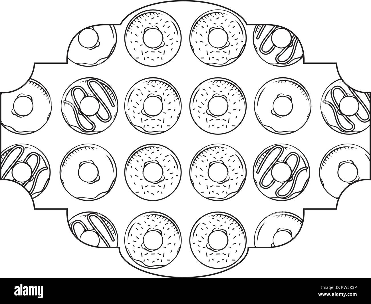 frame with donuts pattern background vector illustration design Stock ...