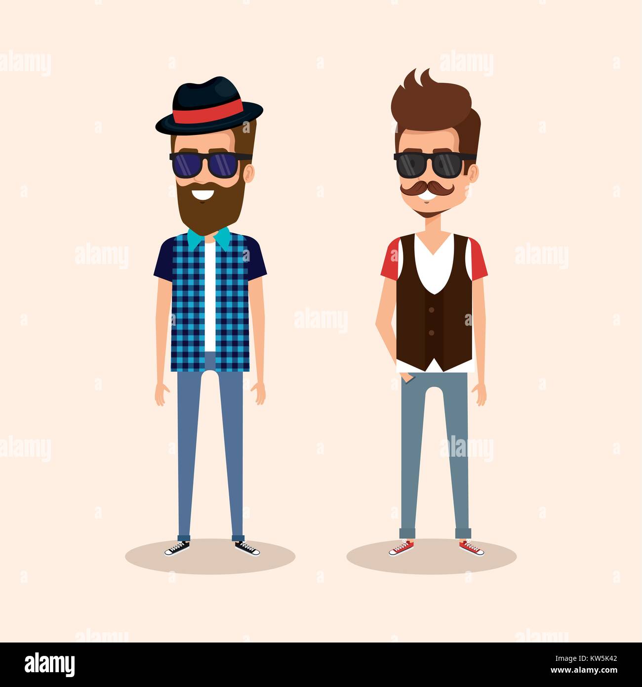 hipster style group of avatars Stock Vector Image & Art - Alamy