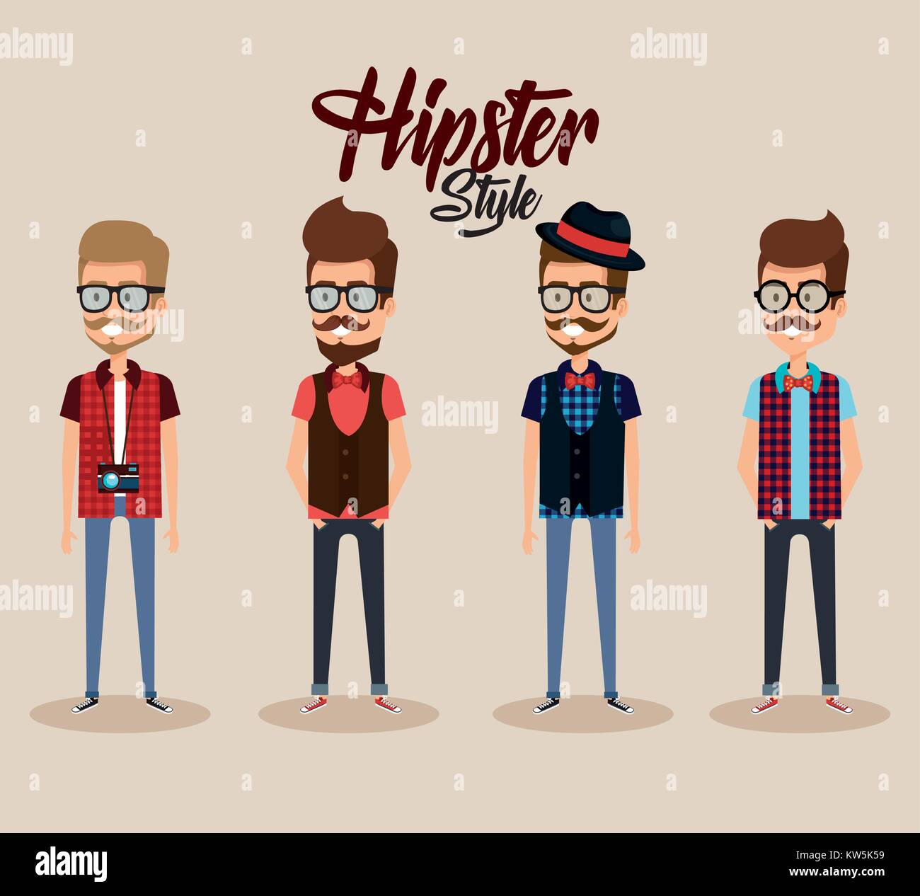 hipster style group of avatars Stock Vector Image & Art - Alamy